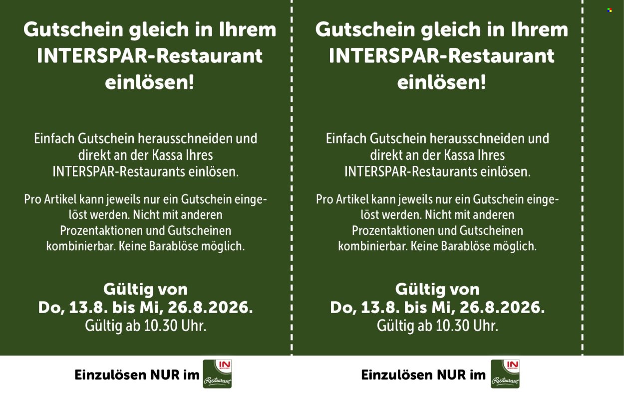 INTERSPAR Flugblatt - Ab Donnerstag, 13.8.2026