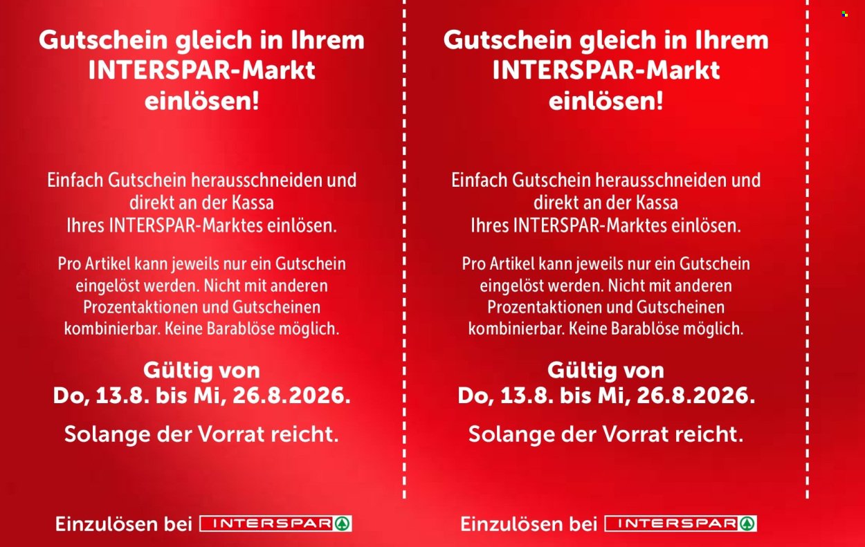 INTERSPAR Flugblatt - Ab Donnerstag, 13.8.2026