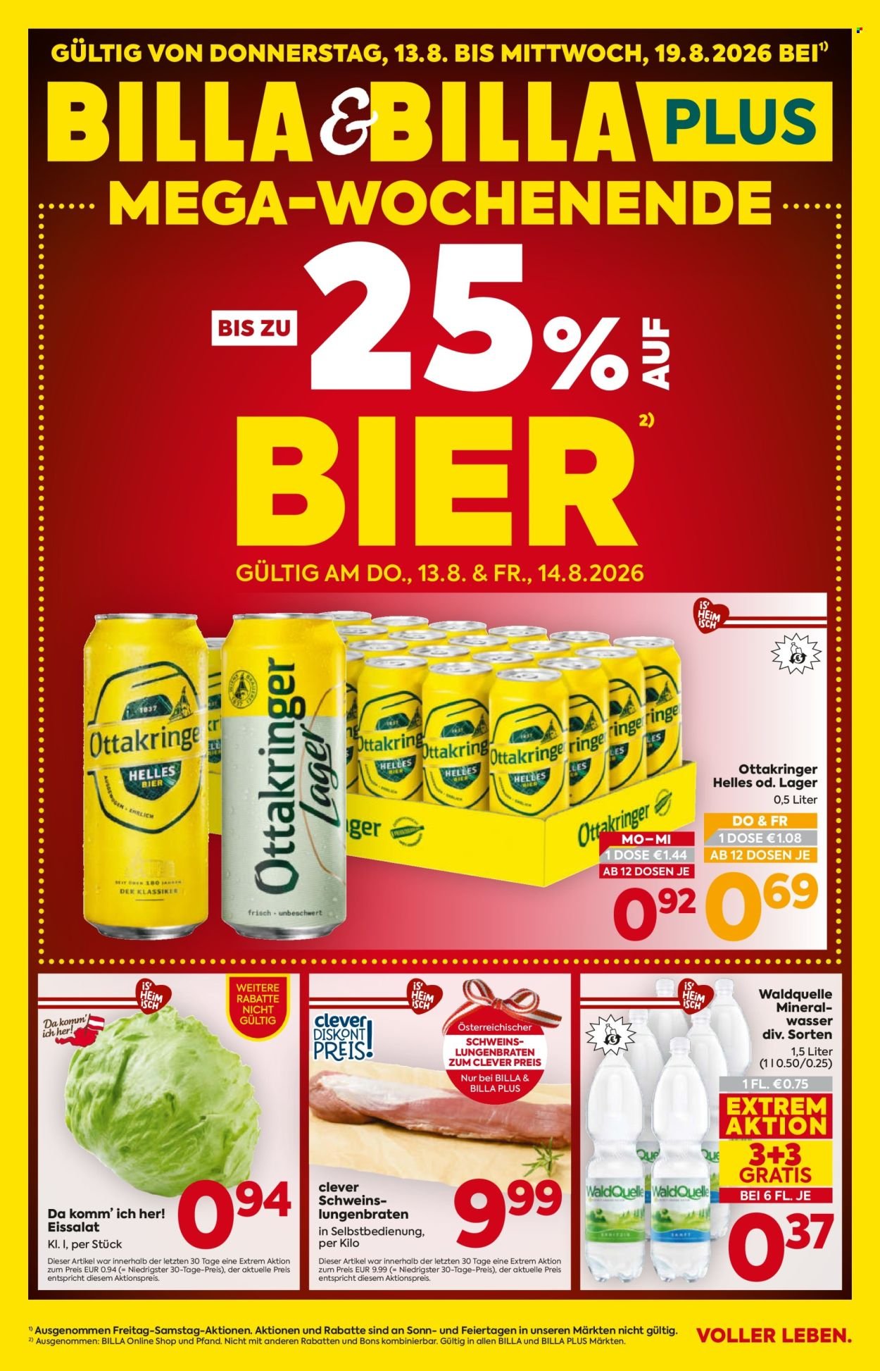 BILLA Flugblatt - Ab Donnerstag, 13.8.2026