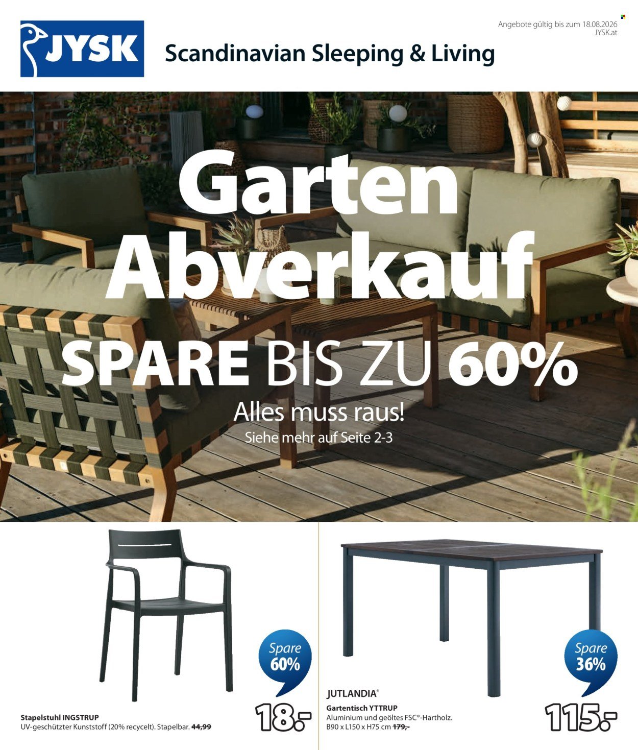 JYSK Flugblatt - Ab Sonntag, 2.8.2026