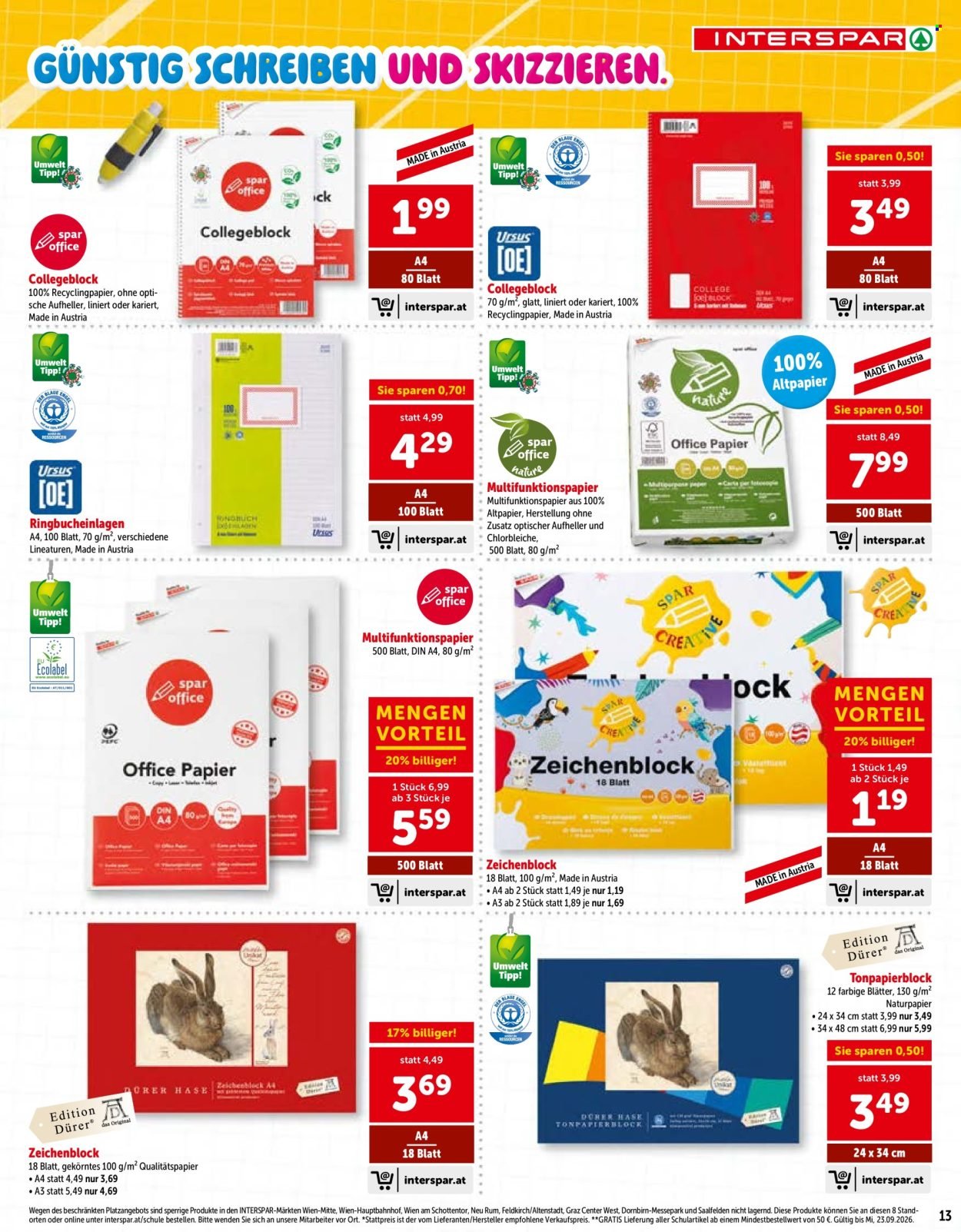 INTERSPAR Flugblatt - Online-Sonderfolder Schule