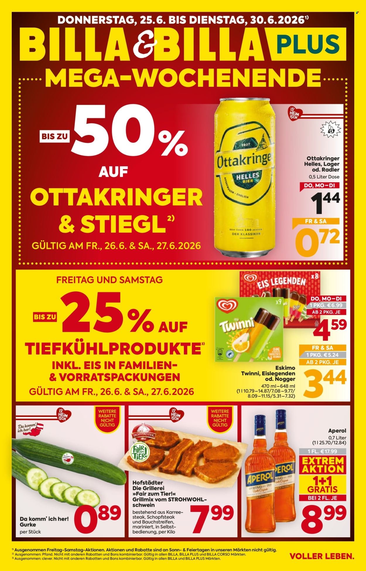 BILLA Flugblatt - Ab Donnerstag, 25.6.2026