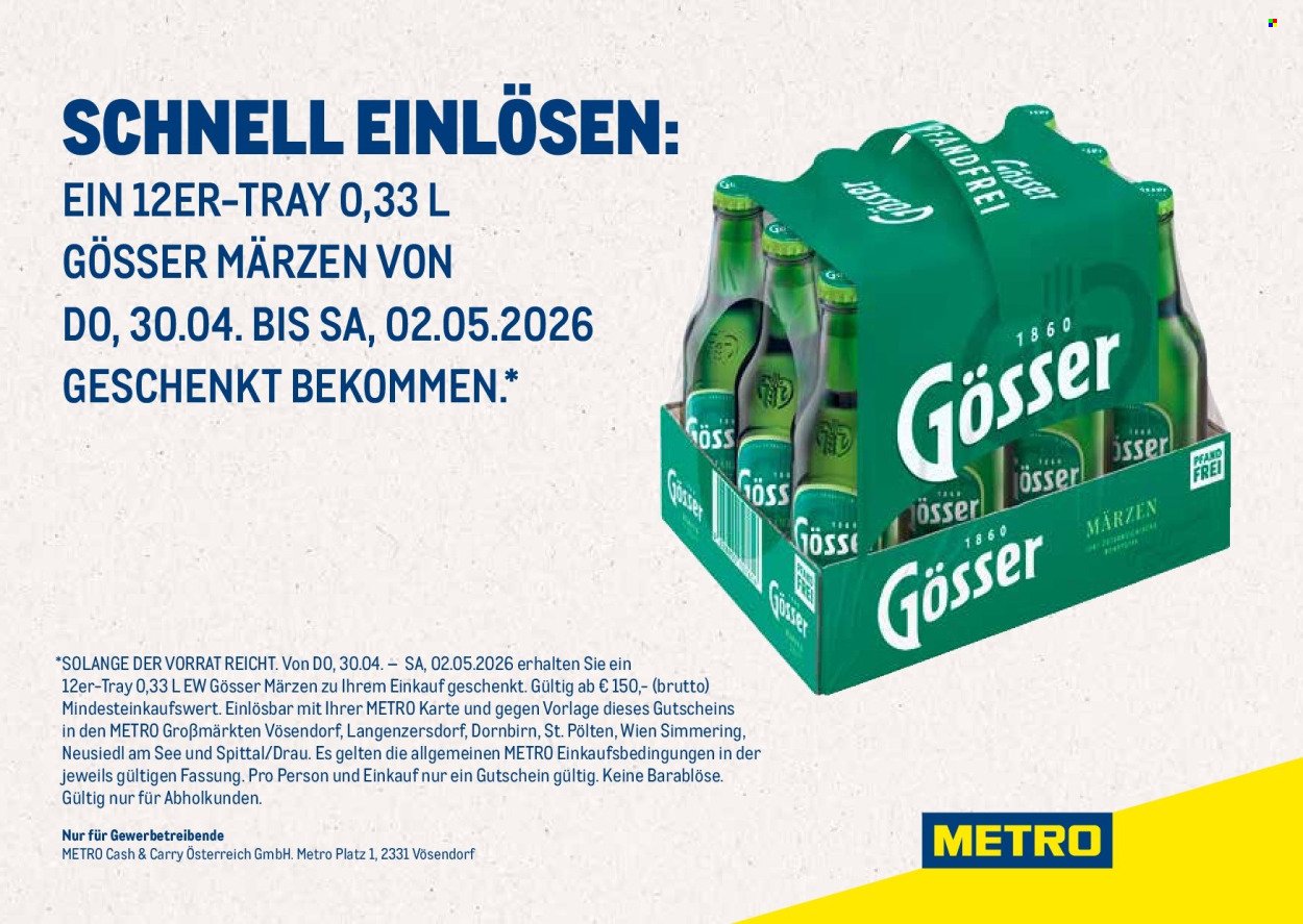 METRO Flugblatt - Zugabeaktion Gösser Märzen