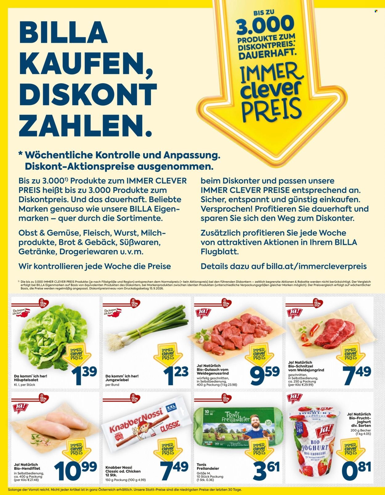BILLA Flugblatt - Ab Donnerstag, 1.10.2026