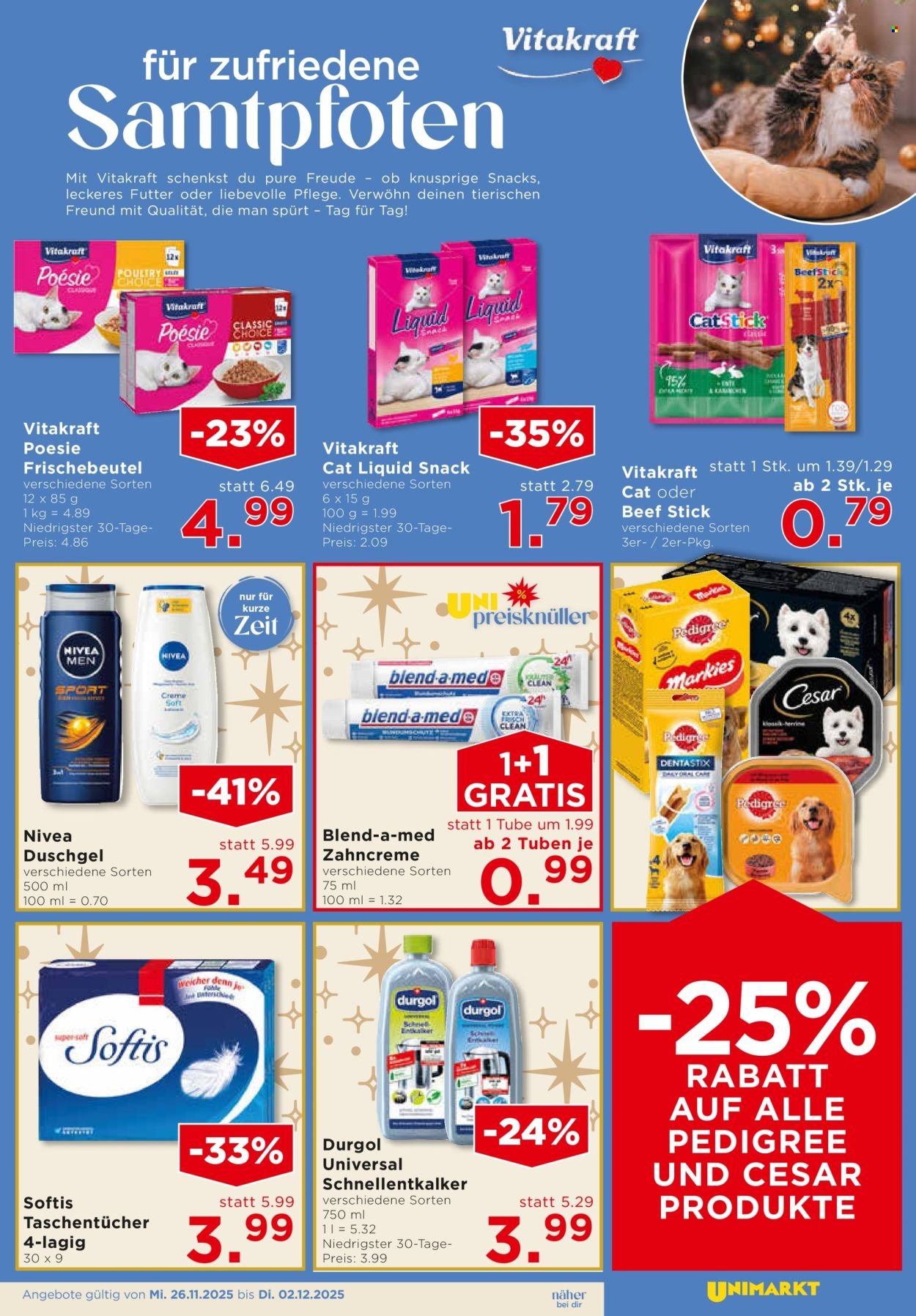 UNIMARKT Flugblatt - Ab Mittwoch, 26.11.2025