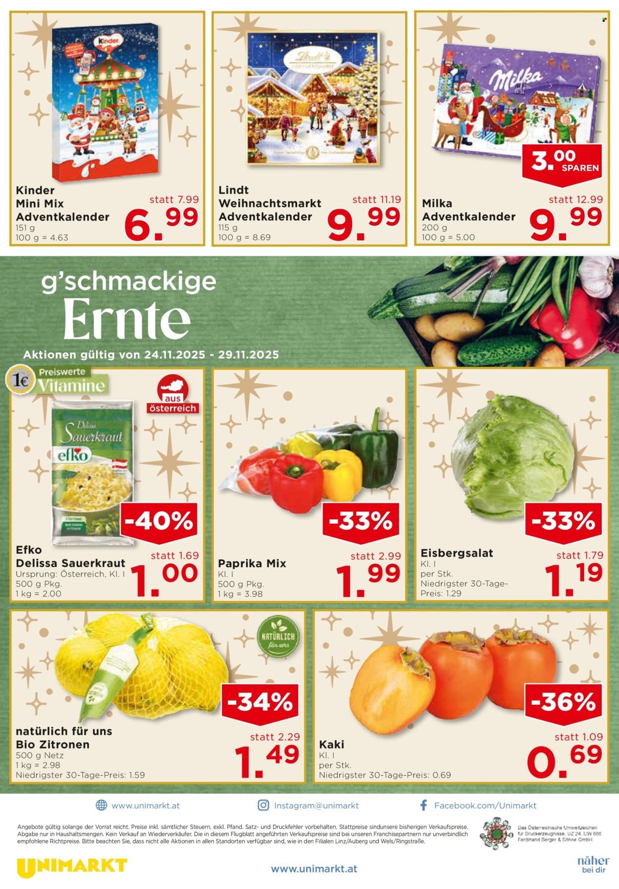 UNIMARKT Flugblatt - Ab Mittwoch, 26.11.2025