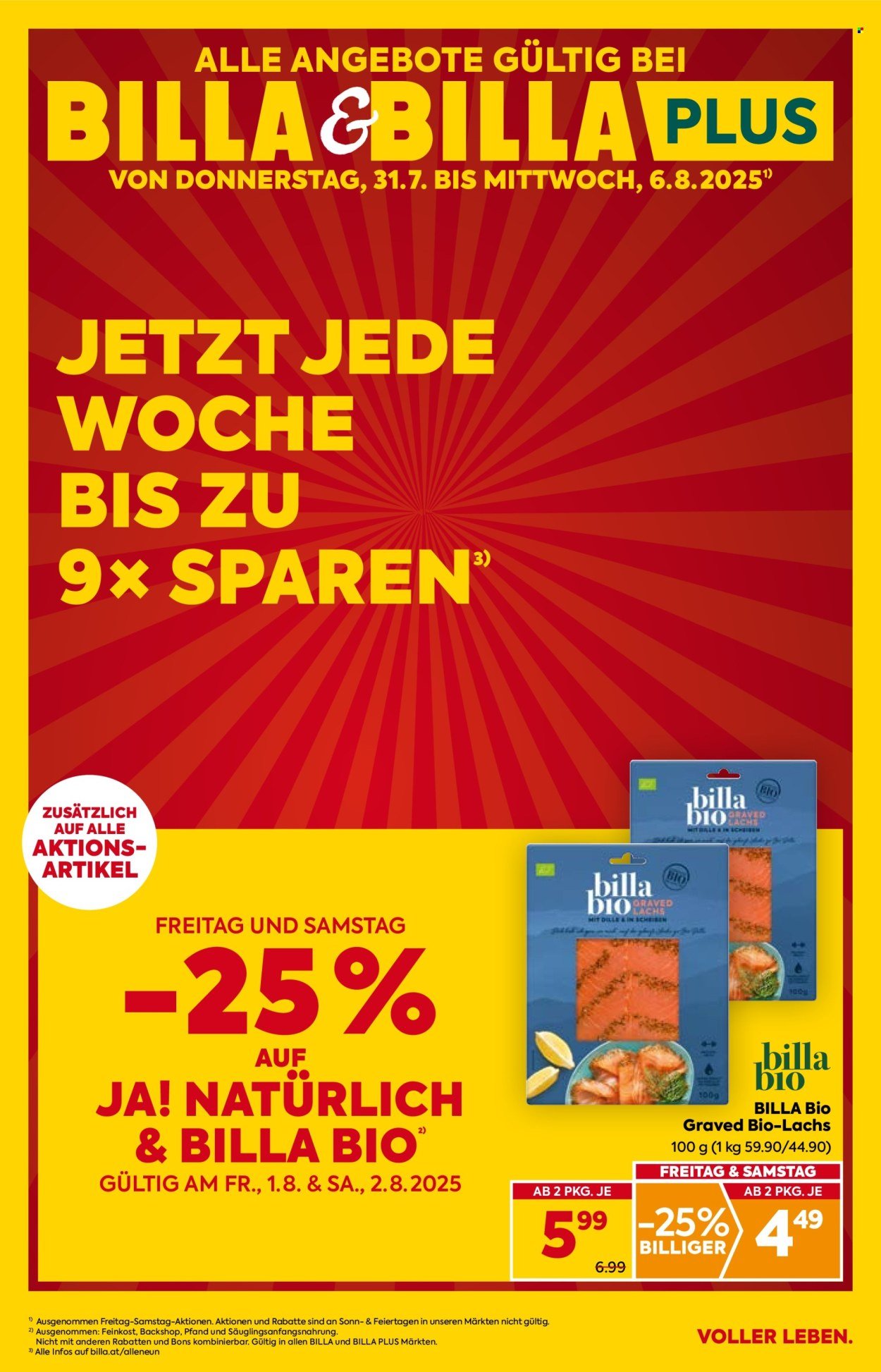 BILLA Flugblatt - Ab Donnerstag, 31.7.2025 (2025-07-31 - 2025-08-06) | 1