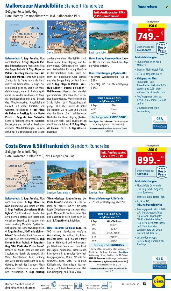 LIDL Flugblatt - Reisen - Hauptprospekt Juli (2025-07-08)