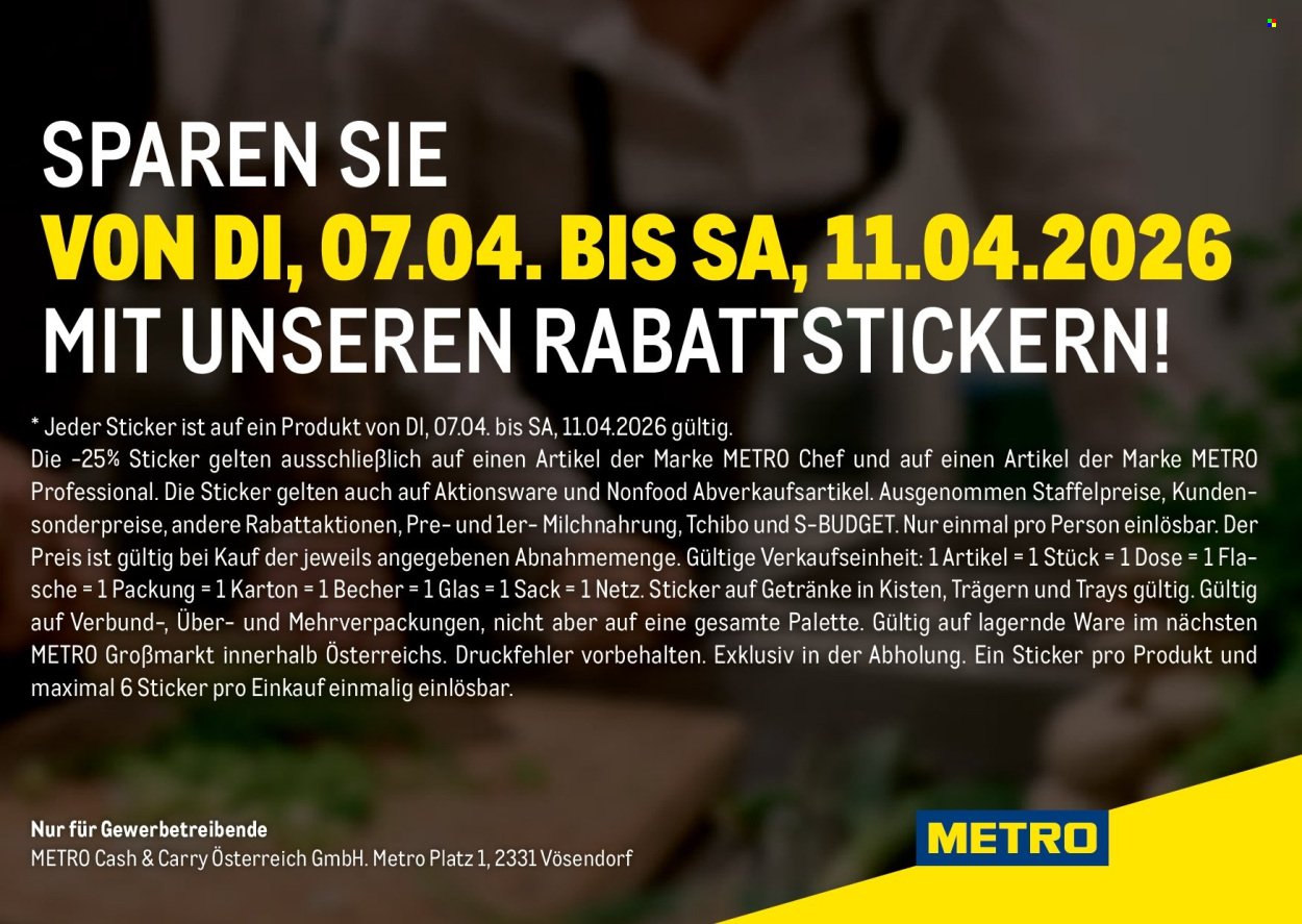 METRO Flugblatt - Stickerkarte