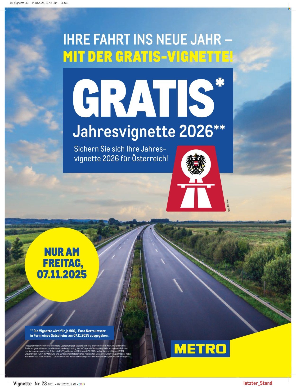 METRO Flugblatt - Gratis Vignette