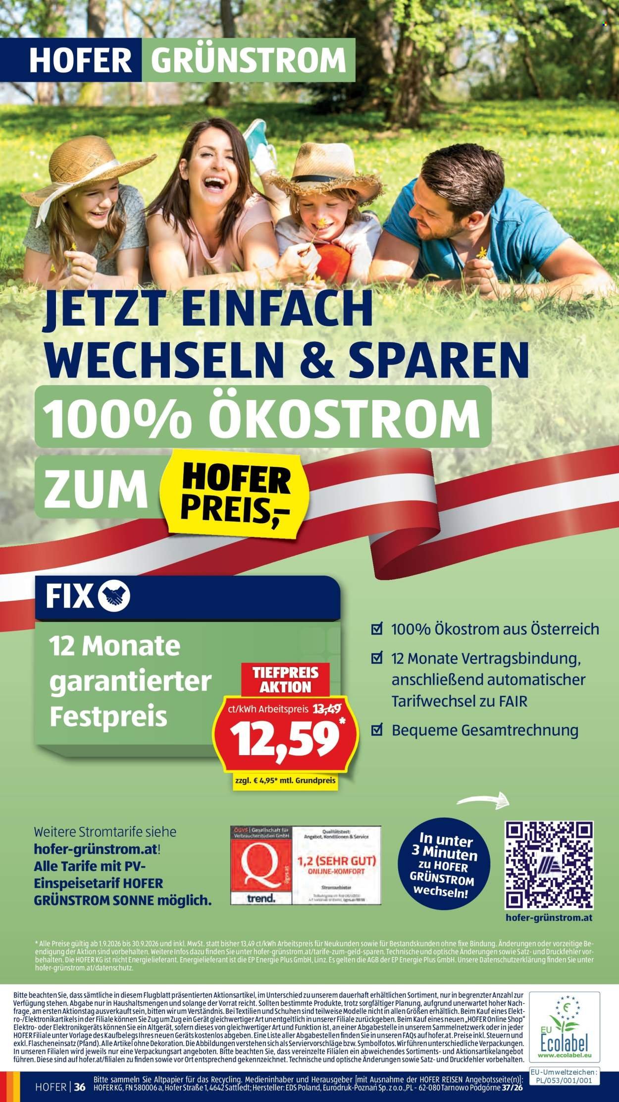 HOFER Flugblatt - Ab Freitag, 4.9.2026