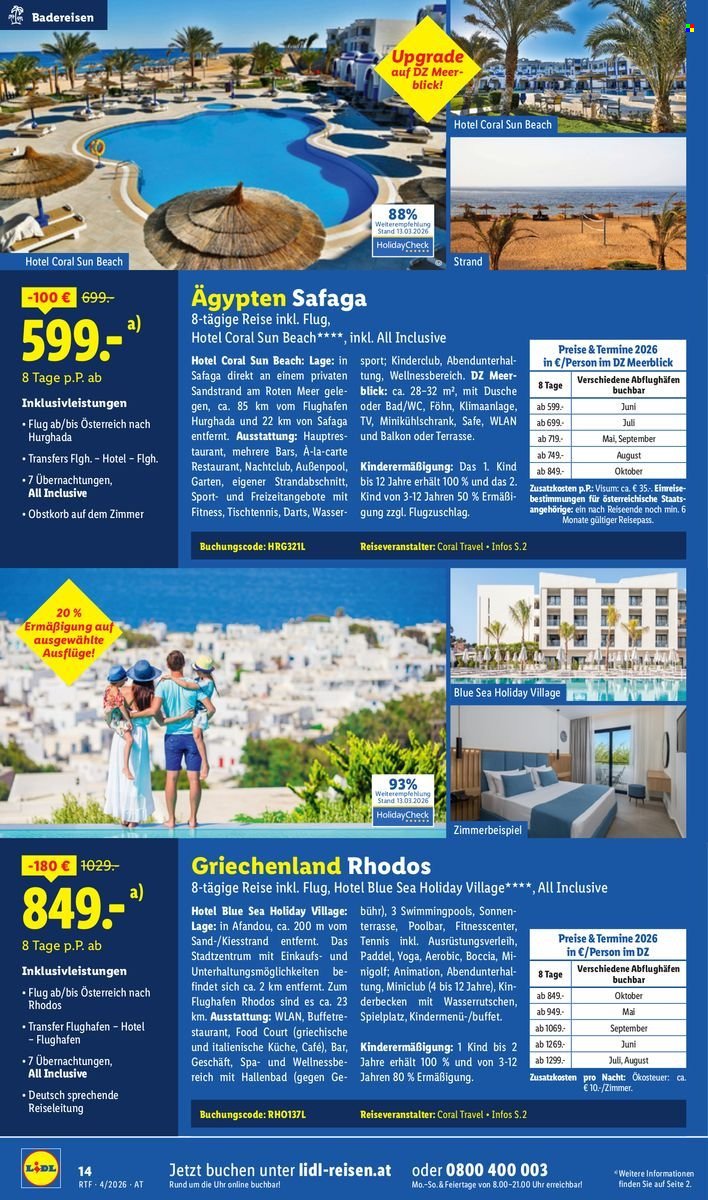 LIDL Flugblatt - April/Mai Reise-Highlights
