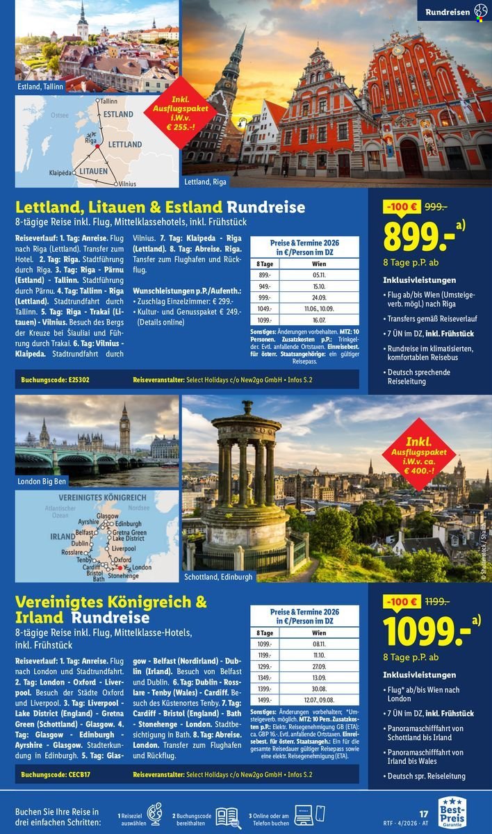 LIDL Flugblatt - April/Mai Reise-Highlights