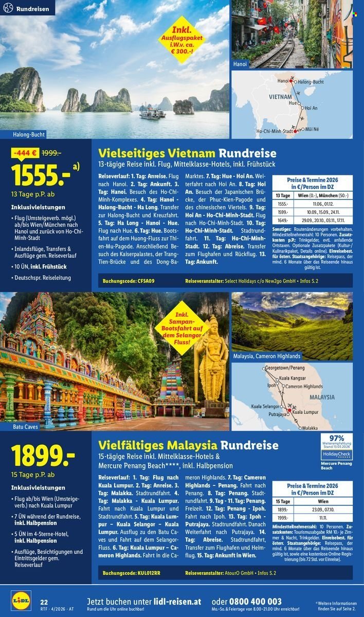 LIDL Flugblatt - April/Mai Reise-Highlights