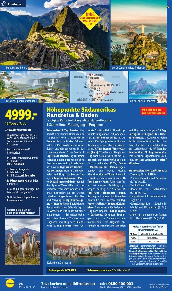 LIDL Flugblatt - April/Mai Reise-Highlights