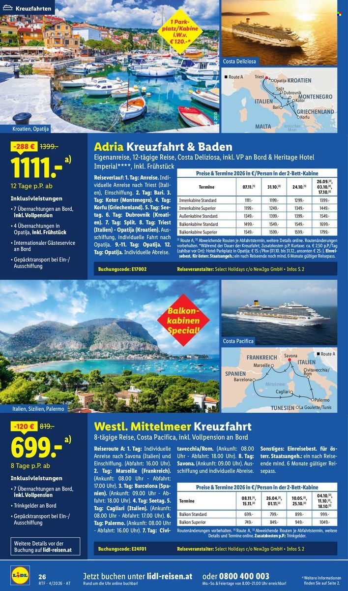 LIDL Flugblatt - April/Mai Reise-Highlights