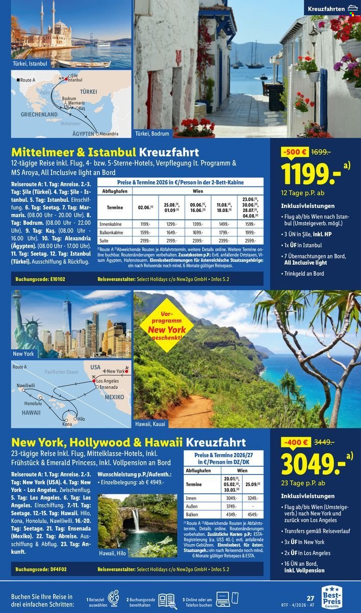 LIDL Flugblatt - April/Mai Reise-Highlights
