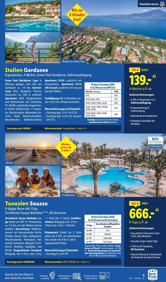 LIDL Flugblatt - April/Mai Reise-Highlights