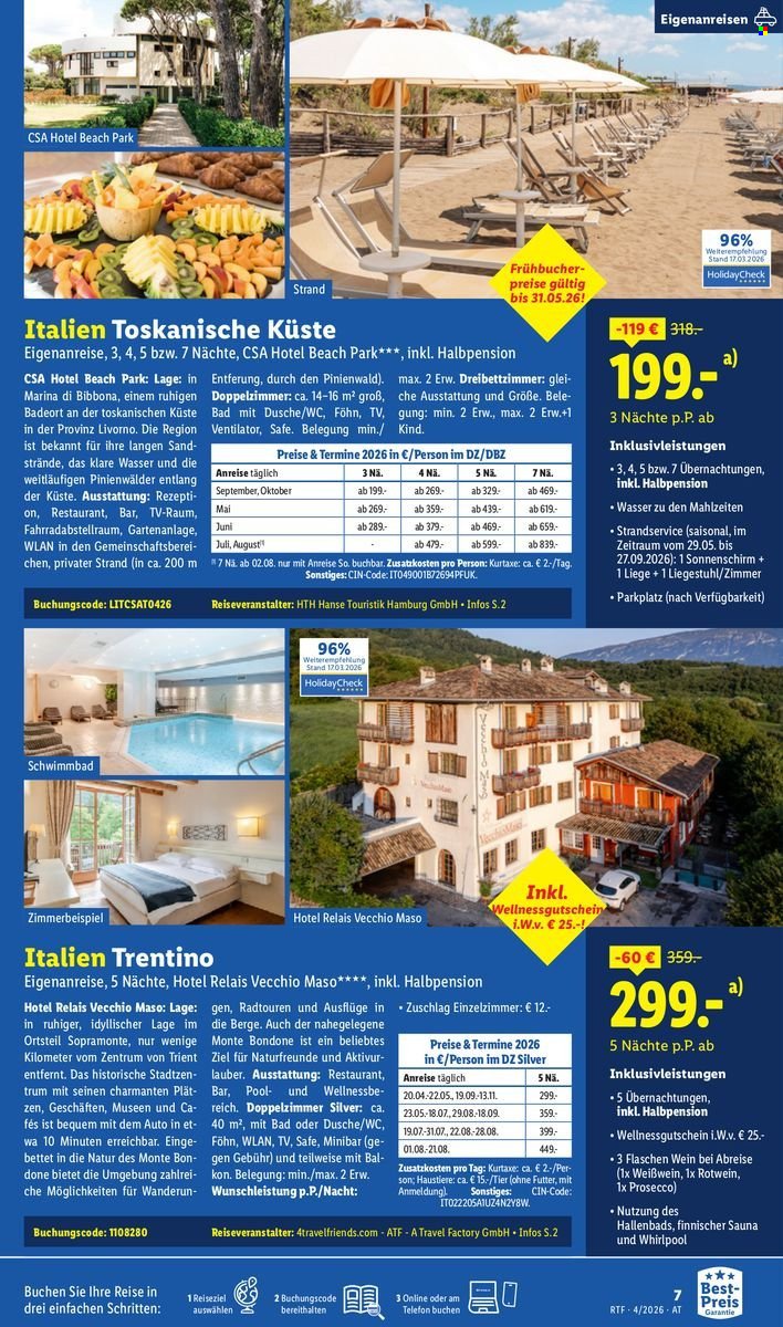 LIDL Flugblatt - April/Mai Reise-Highlights