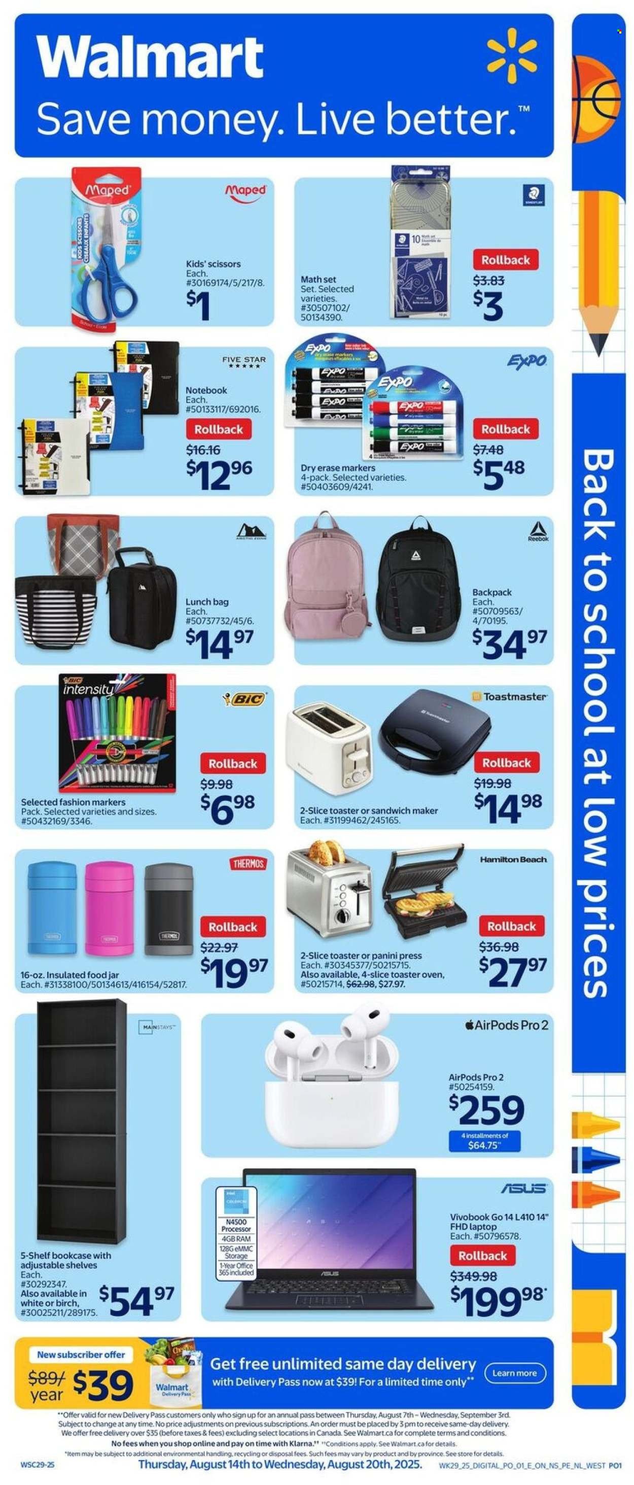 WALMART flyer - Back to school (2025-08-14 - 2025-08-20) | 1
