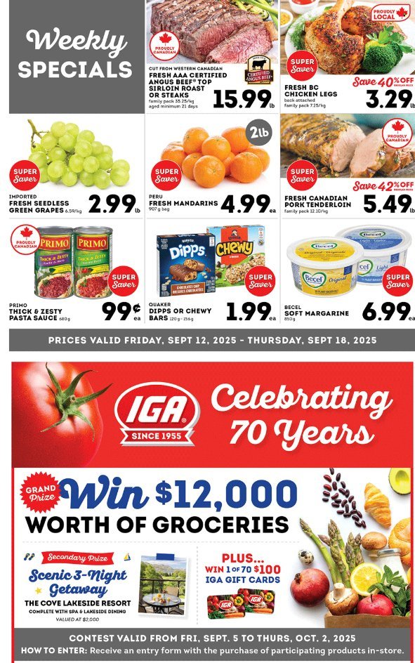 IGA flyer - From Friday September 12, 2025