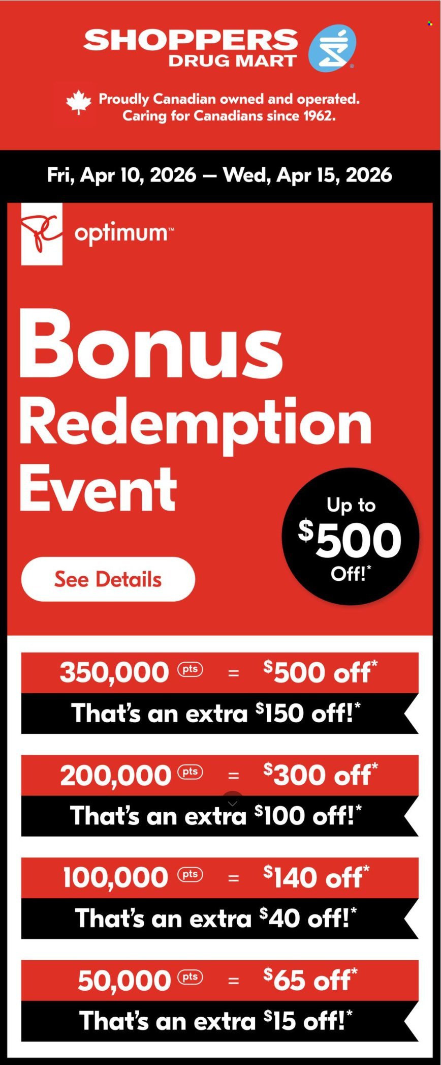 SHOPPERS DRUG MART flyer - From Friday April 10, 2026 (2026-04-10 - 2026-04-15) | 1