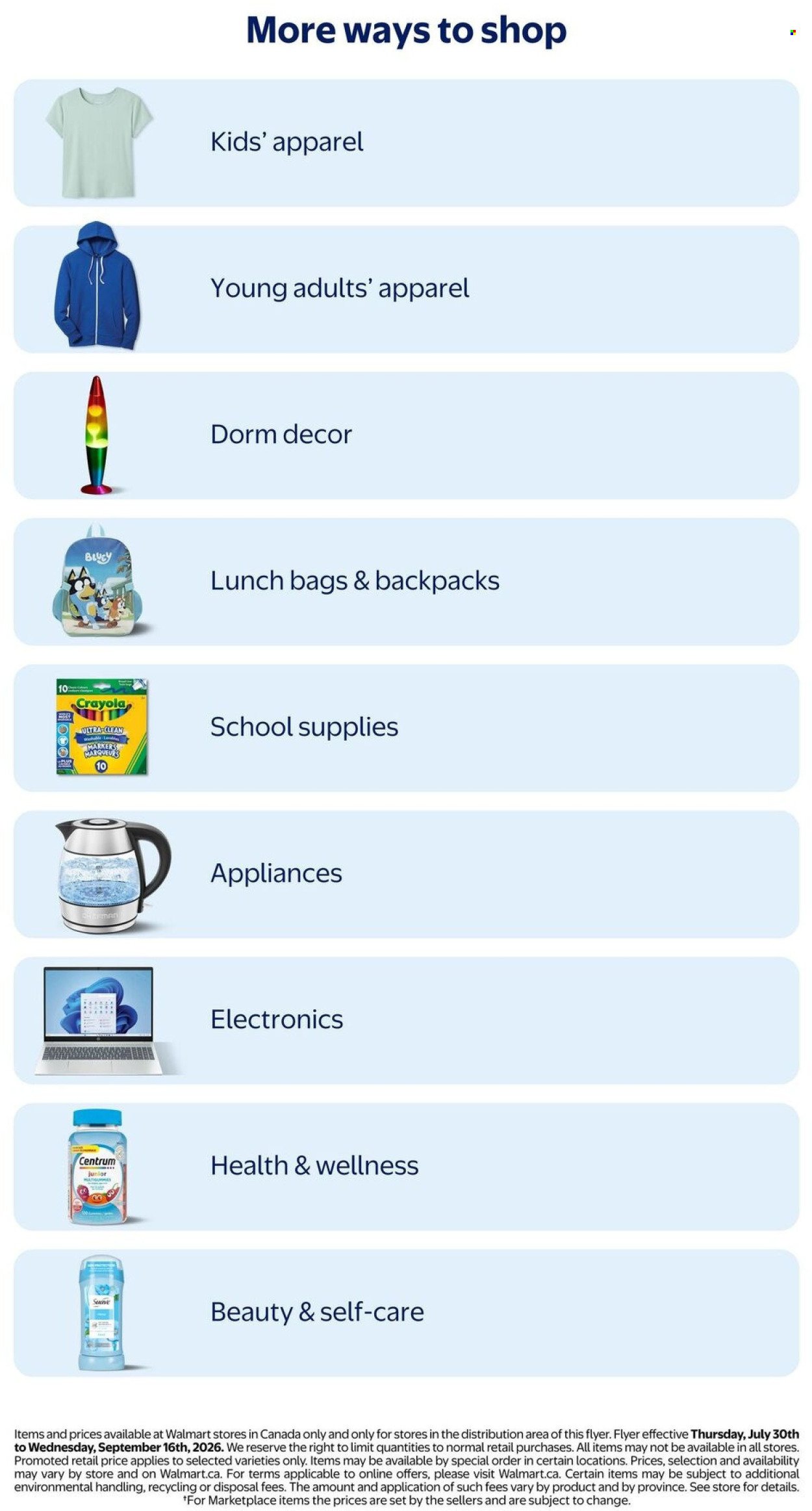 WALMART flyer - Back to School in Style