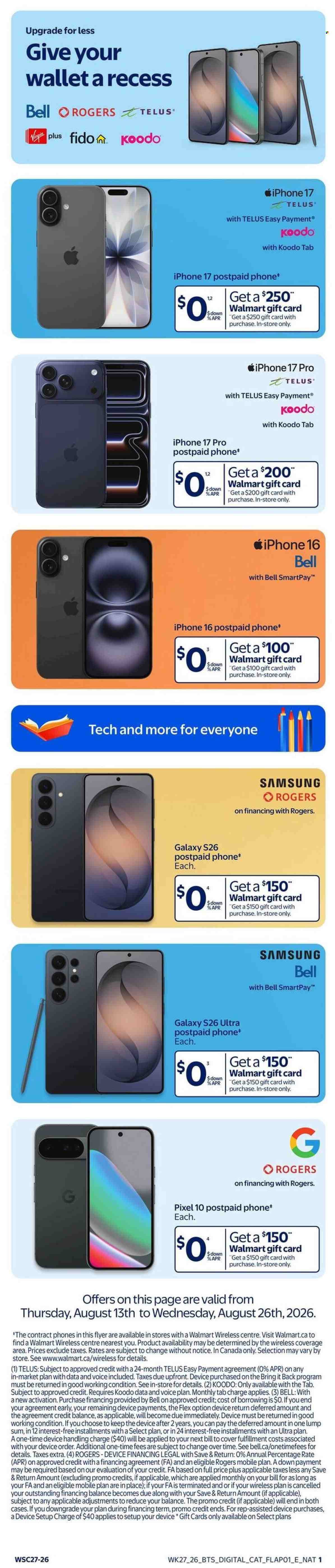 WALMART flyer - From Thursday August 27, 2026