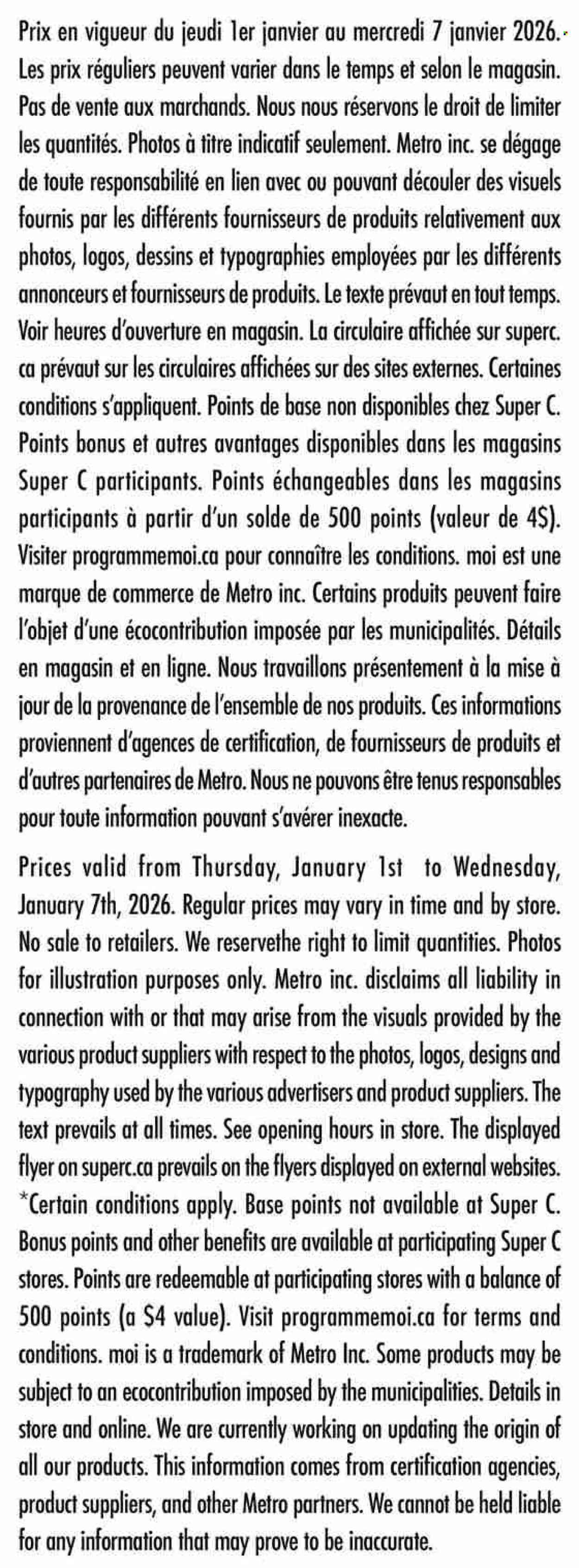 SUPER C flyer - Weekly Flyer (2026-01-01 - 2026-01-07) | 12