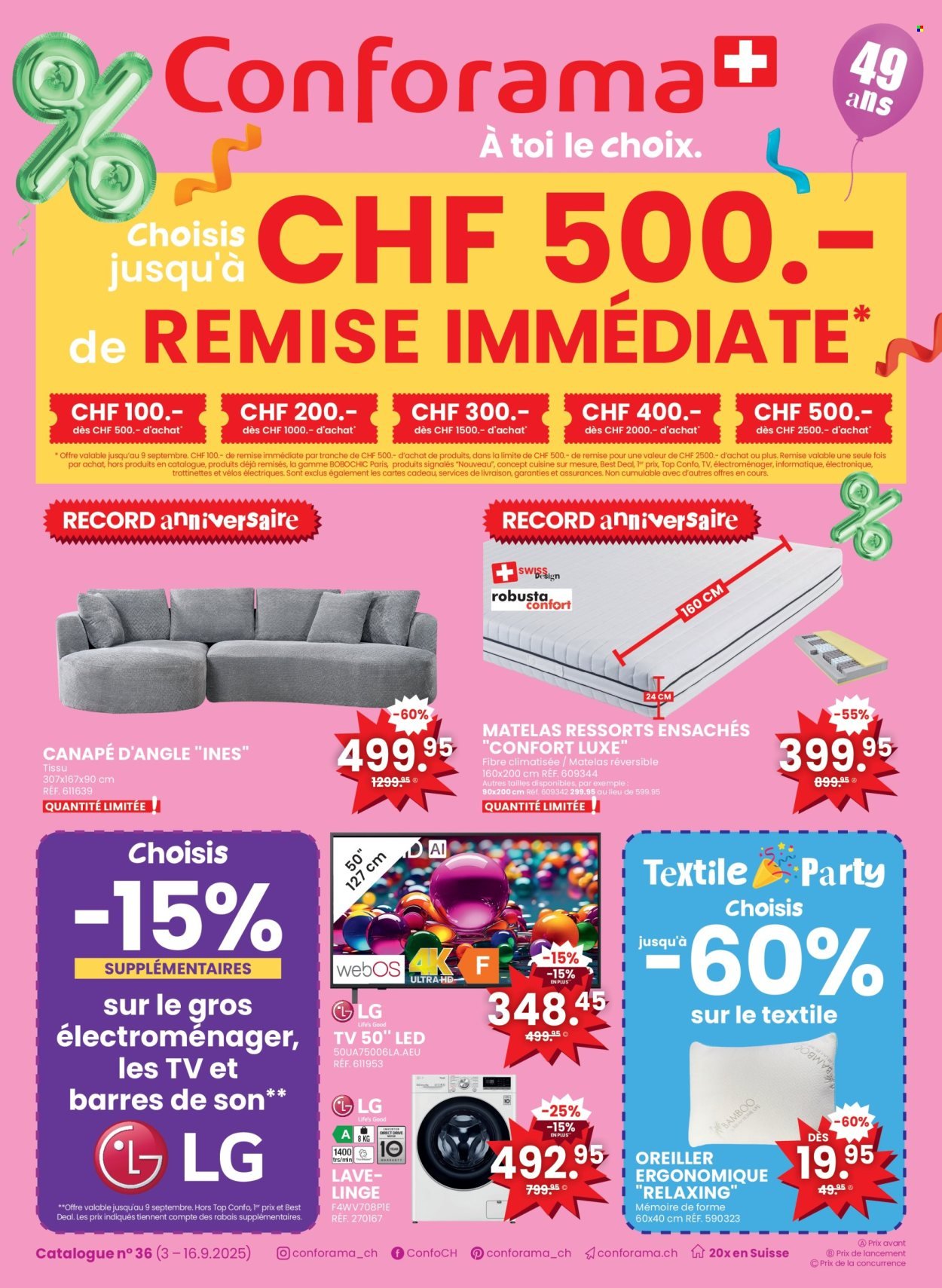 CONFORAMA Prospekt - Catalogue n° 36 (2025-09-03 - 2025-09-16) | 1