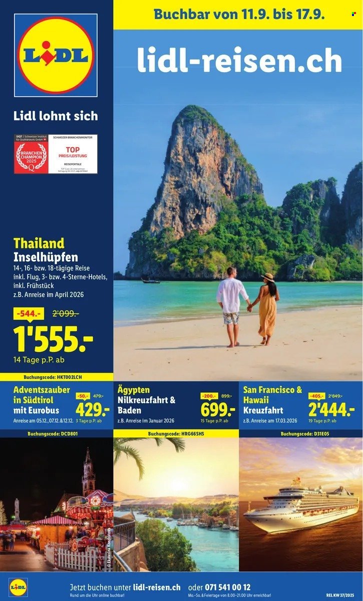 LIDL Prospekt - Reisen (2025-09-11 - 2025-09-17) | 1