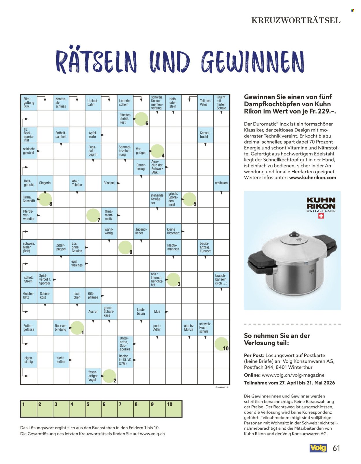 VOLG Prospekt - Vom 1.5.2026 (2026-05-01 - 2026-05-31)