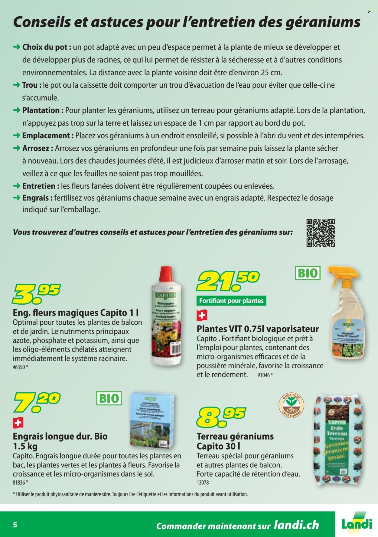 LANDI Prospekt - Géraniums