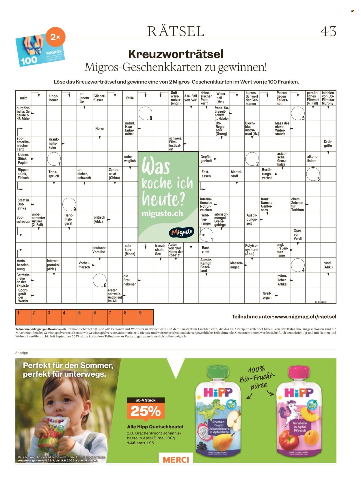 MIGROS Prospekt - Vom 29.7.2025 (2025-07-29 - 2025-08-04)