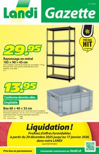 LANDI Prospekt - Gazette semaine 52 (2025-12-22 - 2026-01-04)