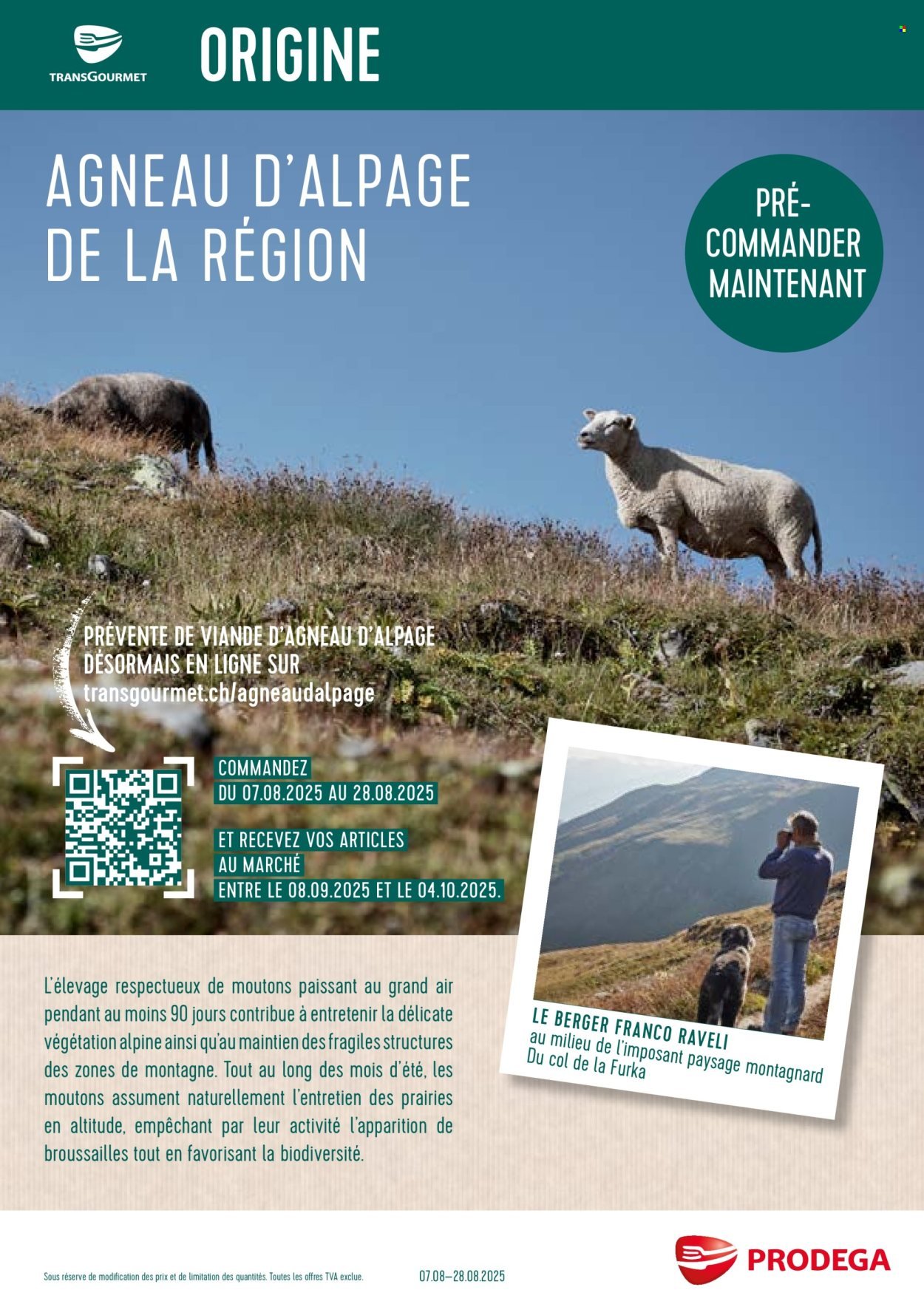 PRODEGA Prospekt - Agneau d'alpage de la région (2025-08-07 - 2025-08-28) | 1