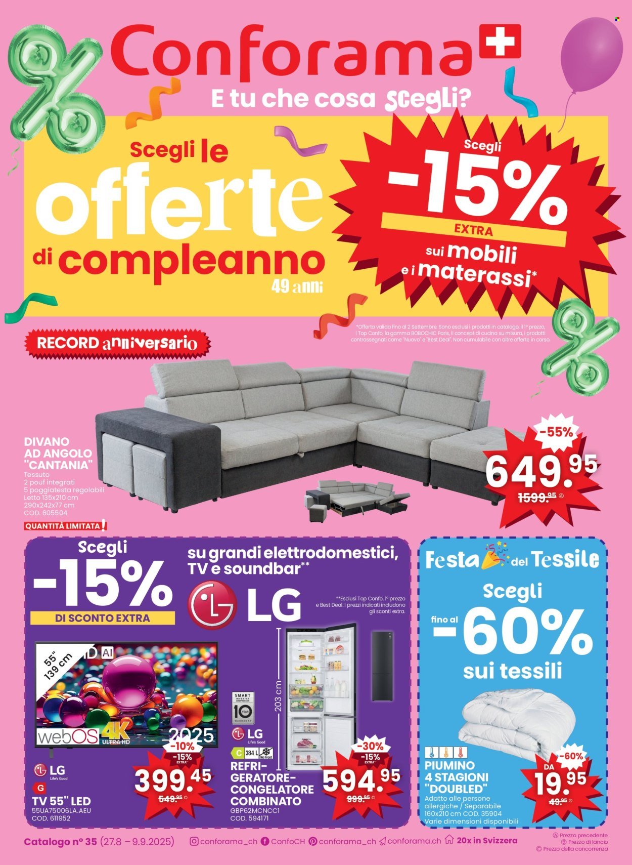 CONFORAMA Prospekt - Catalogo n° 35 (2025-08-27 - 2025-09-09)