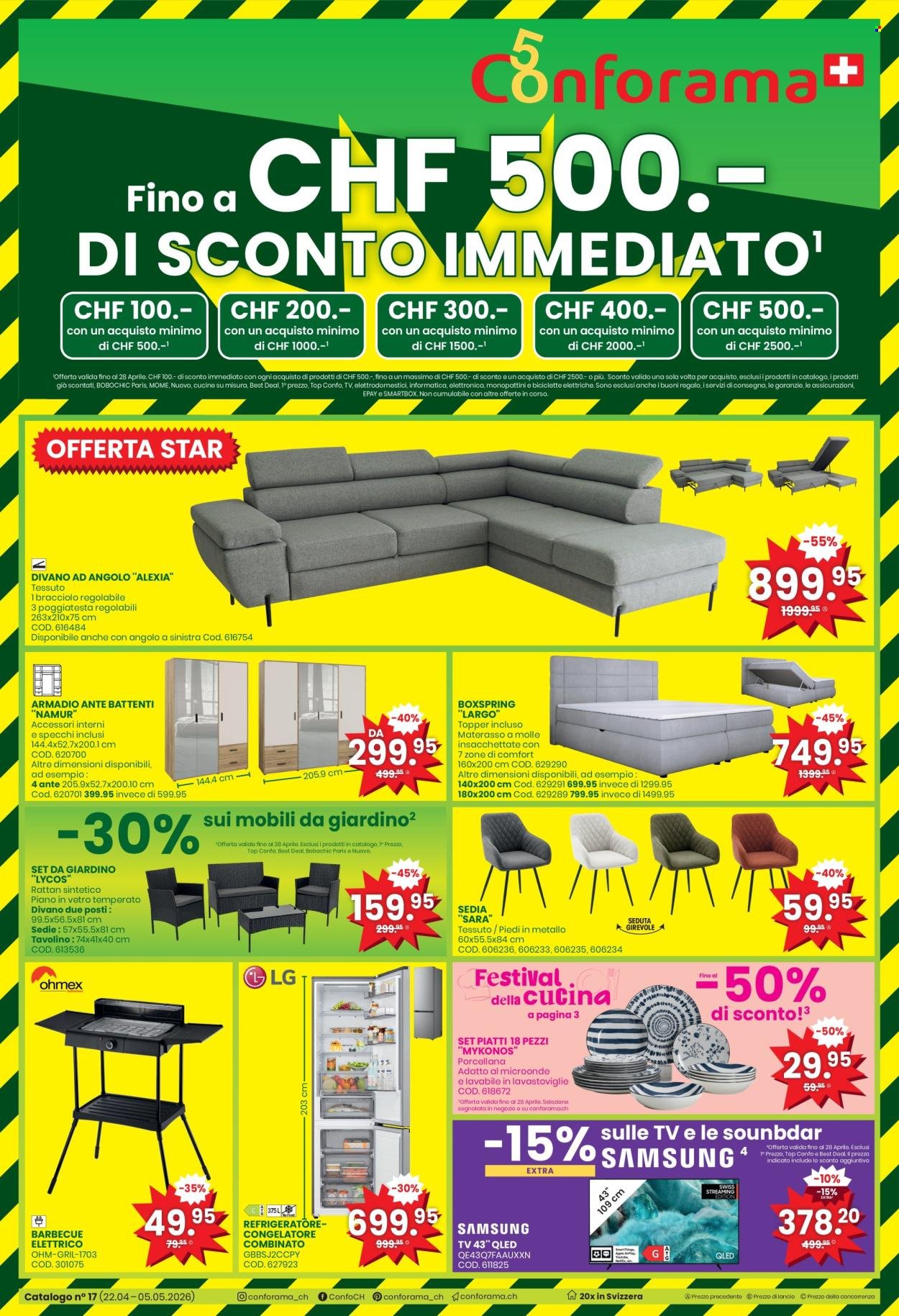 CONFORAMA Prospekt - Catalogo n° 17 (2026-04-22 - 2026-05-05) | 1