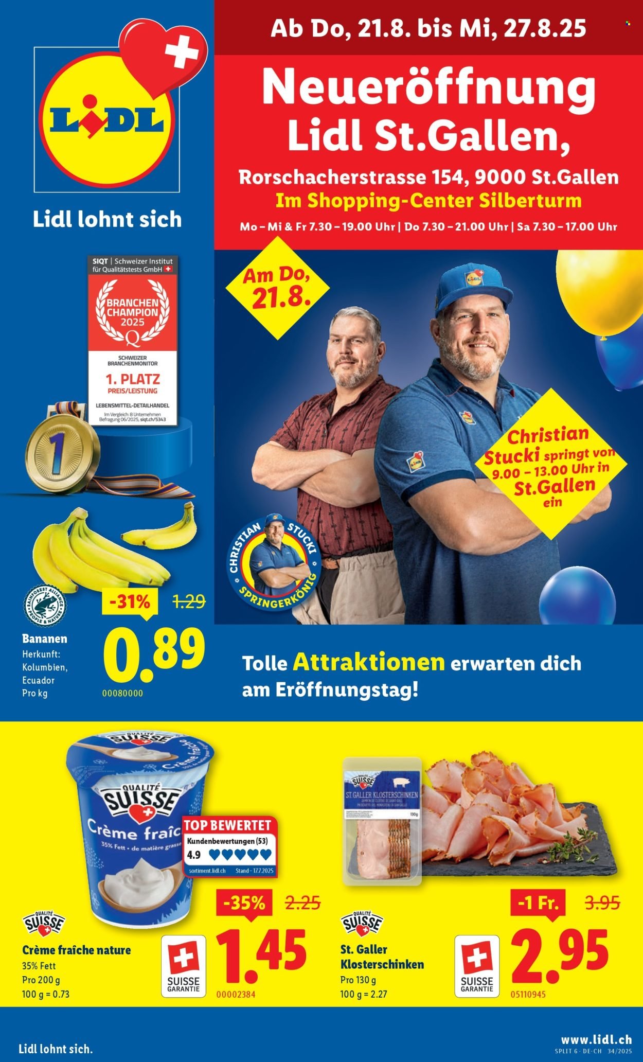 LIDL Prospekt - Neueröffnung Lidl St.Gallen (2025-08-21 - 2025-08-27) | 1