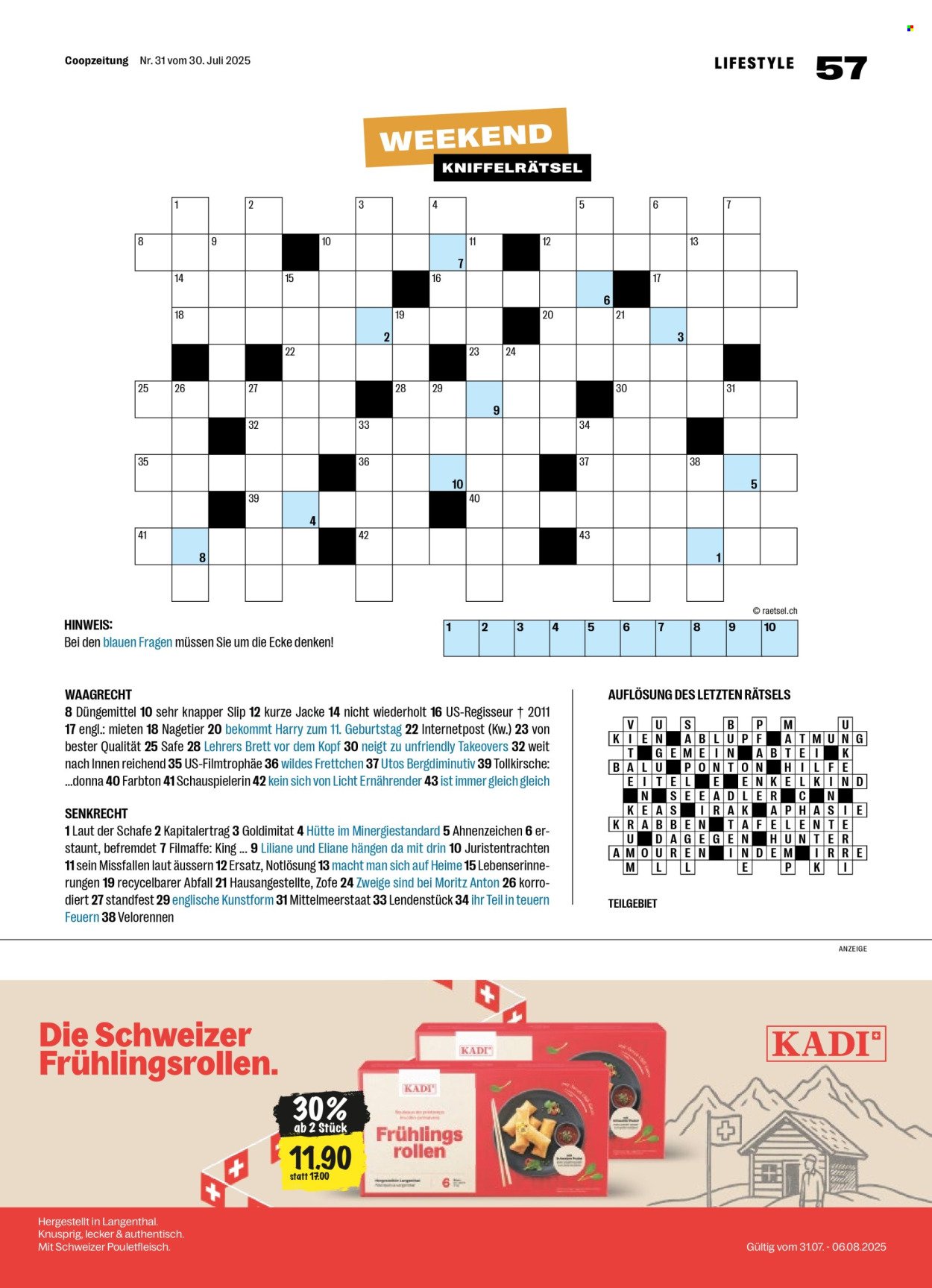 COOP Prospekt - Coopzeitung (2025-07-31 - 2025-08-06)