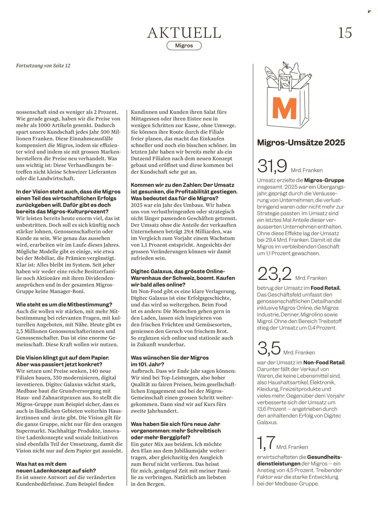 MIGROS Prospekt - Vom 20.1.2026 (2026-01-20 - 2026-01-26) | 15