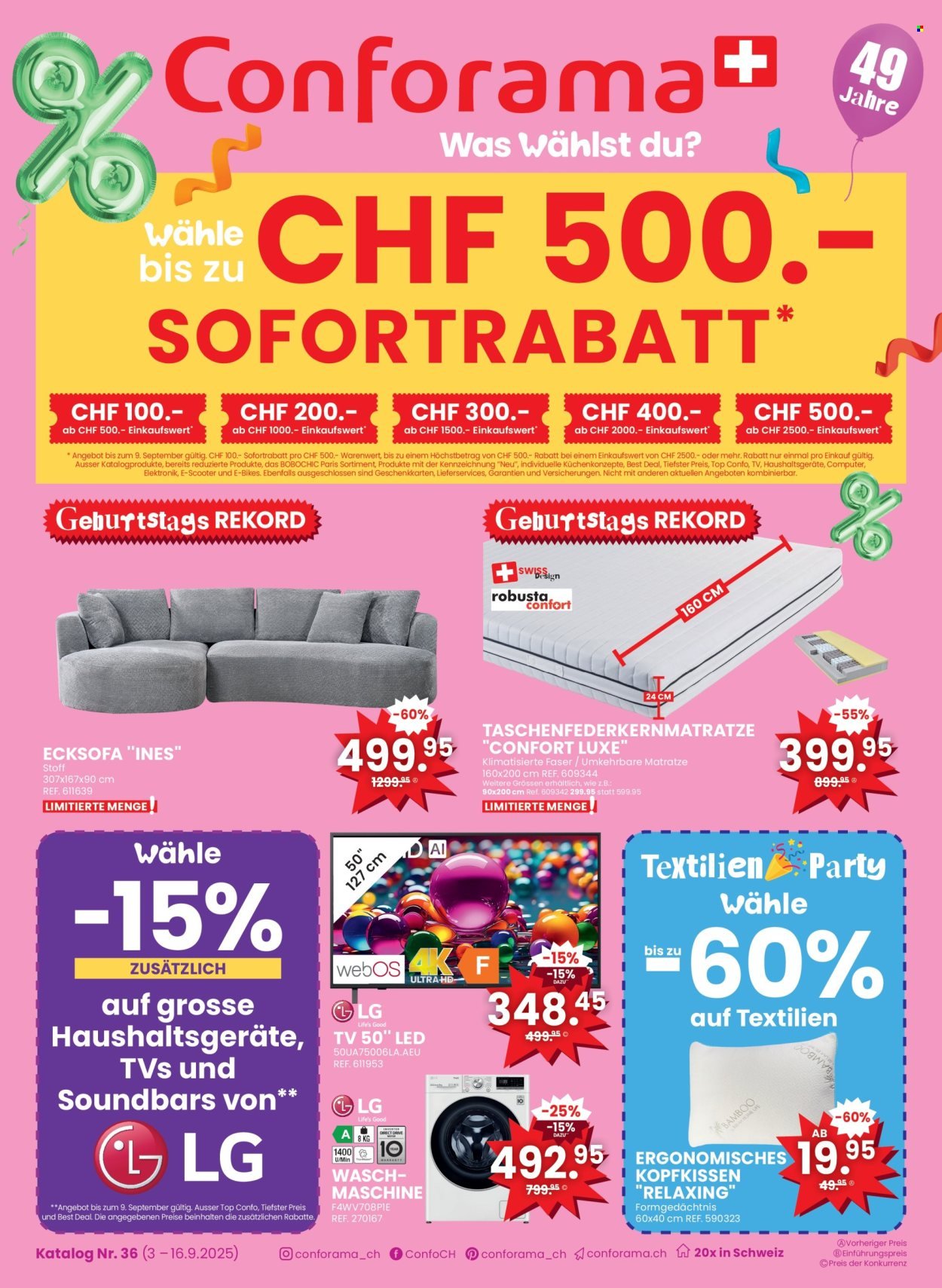 CONFORAMA Prospekt - Katalog Nr. 36 (2025-09-03 - 2025-09-16) | 1
