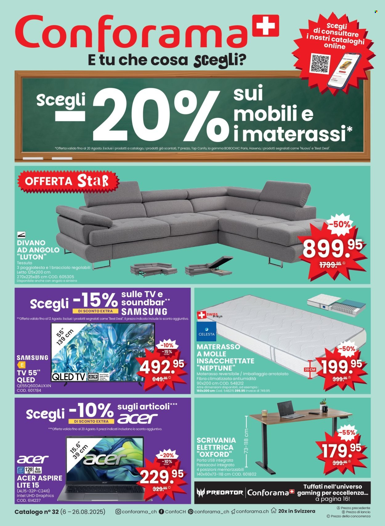 CONFORAMA Prospekt - Catalogo n° 32 (2025-08-06 - 2025-08-26) | 1