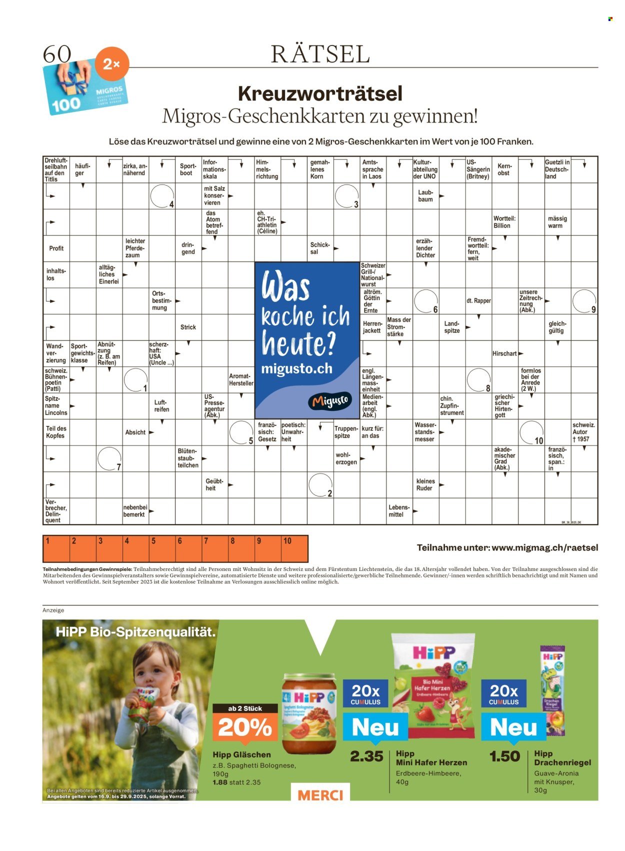 MIGROS Prospekt - Vom 16.9.2025 (2025-09-16 - 2025-09-22)