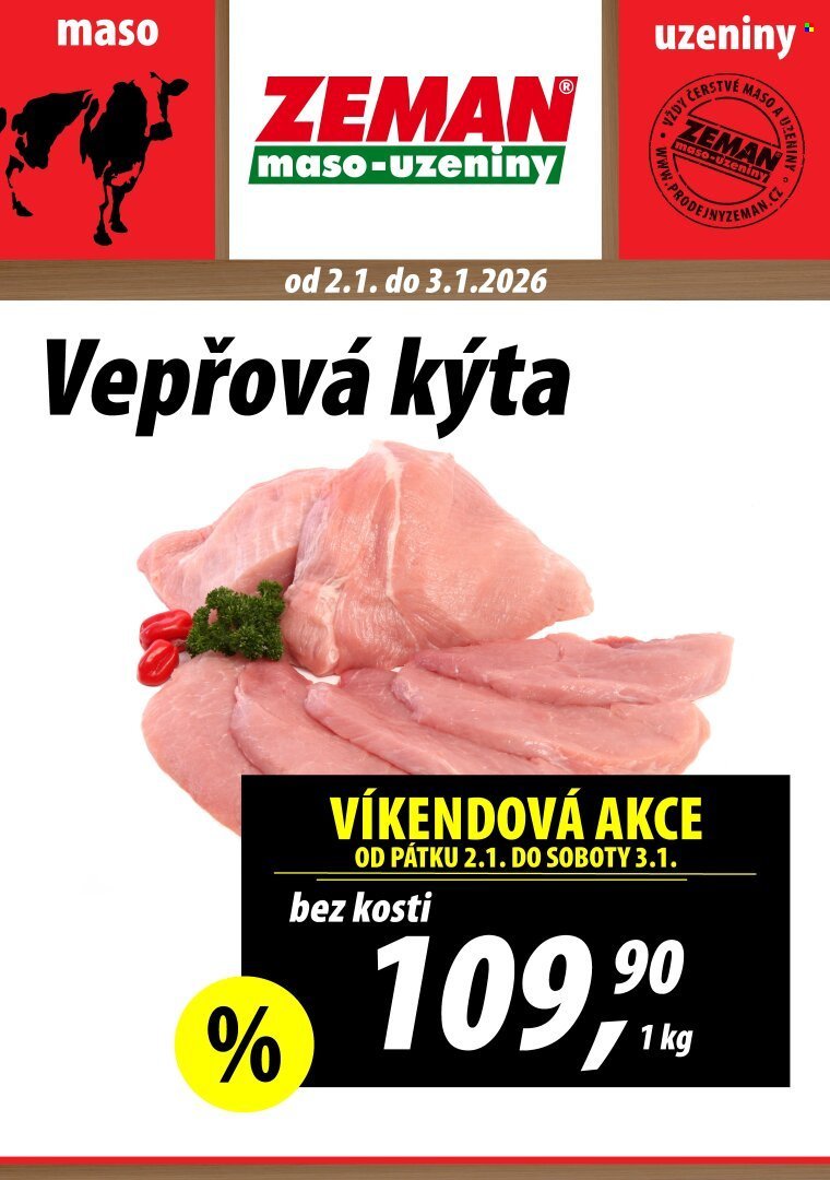 ZEMAN MASO-UZENINY leták - Od pátku 2.1.2026 (2026-01-02 - 2026-01-03)