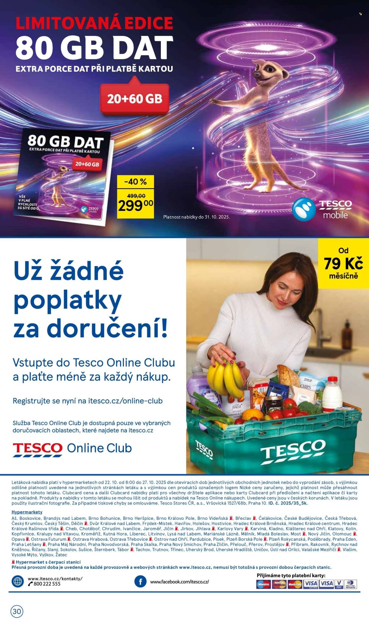 TESCO leták - Clubcard šetří peníze. (2025-10-22 - 2025-10-27)