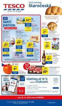 TESCO leták - Clubcard šetří peníze. (2025-10-22 - 2025-10-27)