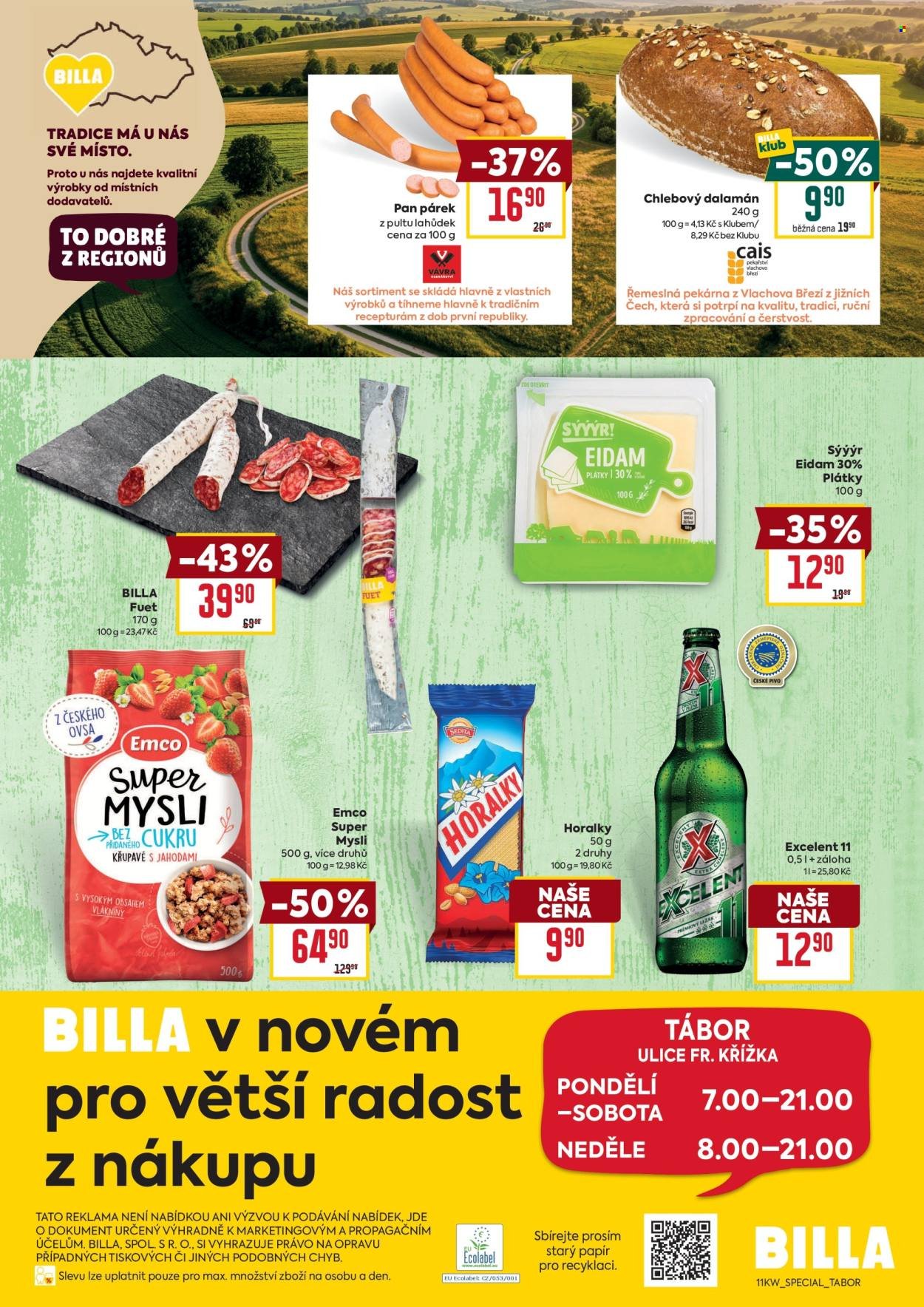 BILLA leták - Speciál: Tábor (2026-03-11 - 2026-03-17)