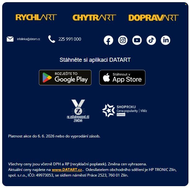 DATART leták - Datart nákupy exkluzivní slevy