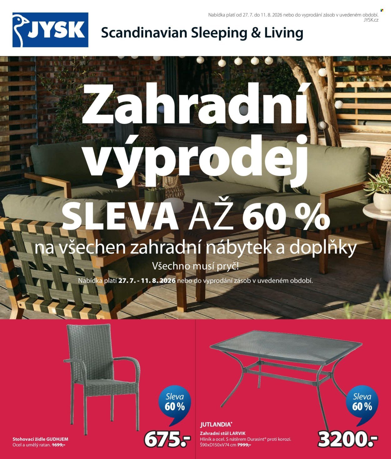 JYSK leták - Zahradní výprodej sleva až 60%